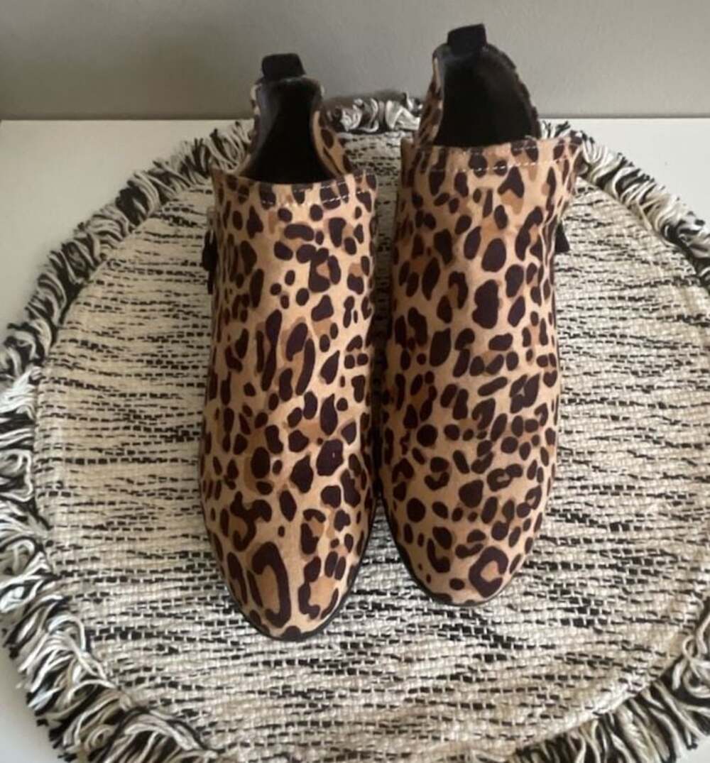 Dr. Scholl's Shoes Rate Zip Leopard Print Ankle Boots